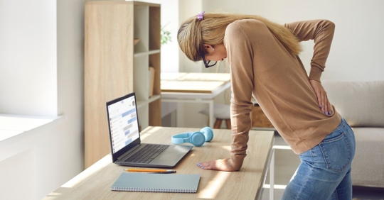 Woman with back injury